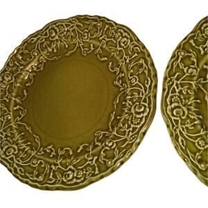Vintage MCM Steubenville Avocado Green Plates USA Epicure Salad Dessert Candle